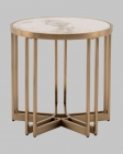 Журнальный столик Stool Group Алиада 55х55 см светлая керамика сталь шампань