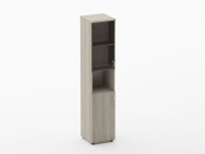 Шкаф высокий закрытый с нишей Персона Грата Twin 16.16.15Л Дуб Сантана светлый