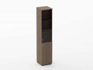 Шкаф высокий со стеклом и нишей Персона Грата Twin 16.16.16Л Дуб Верцаска