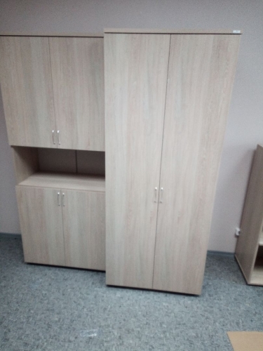 Шкаф высокий закрытый с нишей Персона Грата Twin 16.16.151 Дуб Сантана светлый