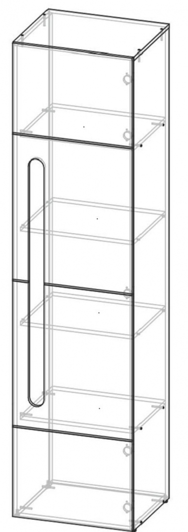 Пенал Стиль Палермо Юниор 02 Ясень шимо светлый Белый глянец