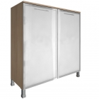 Шкаф четырехсекционный со стеклом в раме Рива YALTALT-SD1.4R black Снежная Патина