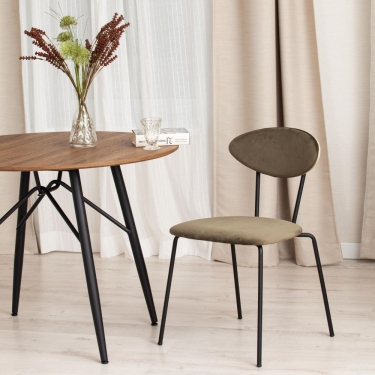 Стул Tetchair NEO mod. 0139014 / 1 шт. в упаковке металл/вельвет, 44х54х79 см, хаки S108 85 DARK TAN/черный