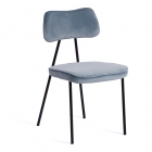 Стул Tetchair SILVIA mod. 0139124 / 1 шт. в упаковке металл/вельвет, 46,5х59х82,5 см, голубой S108 SILVER BLUE 74/черный