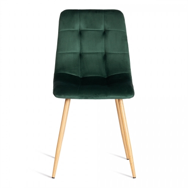 Стул Tetchair CHILLY mod. 7094-1 вельвет/металл, 44,5х52,5х86 см, dark green темно-зеленый HLR57 / натуральный