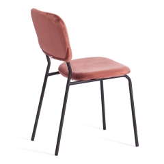 Стул Tetchair CAROL mod. UC06 / 1 шт. в упаковке металл, вельвет, 45 х 56 х 82 см, Coral коралловый HLR44 / черный