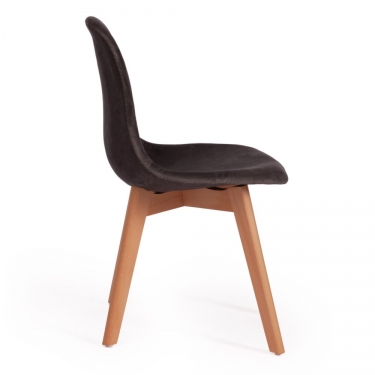 Стул Tetchair CINDY SOFT mod. C1021F1 / 1 шт. в упаковке вельвет/дерево бук, 53 х 45 х 81 см , серый HLR 24/натуральный