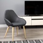 Стул R-home Kent темно-серый/нат.дуб