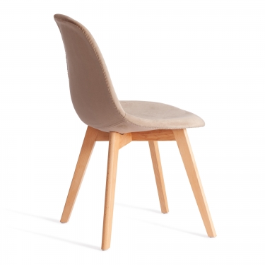 Стул Tetchair CINDY SOFT mod. C1021F1-1 велюр/дерево бук, 55 х 48 х 83 см, коричневый HLR12 / натуральный
