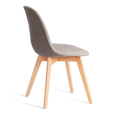 Стул Tetchair CINDY SOFT mod. C1021F1-1 велюр/дерево бук, 55 х 48 х 83 см, Светло-серый HLR39 / натуральный