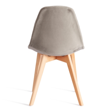 Стул Tetchair CINDY SOFT mod. C1021F1-1 велюр/дерево бук, 55 х 48 х 83 см, Светло-серый HLR39 / натуральный