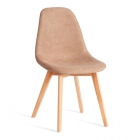 Стул Tetchair CINDY SOFT mod. C1021F1-1 фактурный велюр/дерево бук, 55 х 48 х 83 см, Бежевый LY1701-4 / натуральный