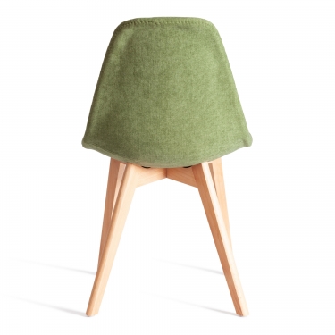 Стул Tetchair CINDY SOFT mod. C1021F1-1 фактурный велюр/дерево бук, 55 х 48 х 83 см, Зеленый LY1701-7 / натуральный