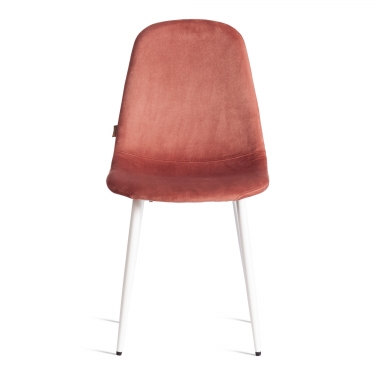 Стул Tetchair BREEZE mod. JSC-58 Велюр/металл , 44 х 53 х 86 см, Coral коралловый HLR44 / белый
