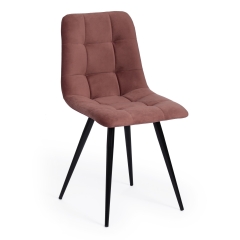 Стул Tetchair CHILLY mod. 7095-1 / 1 шт. в упаковке ткань/металл, 45x53х88 см, высота до сиденья 50 см, коралловый barkhat 15 /черный