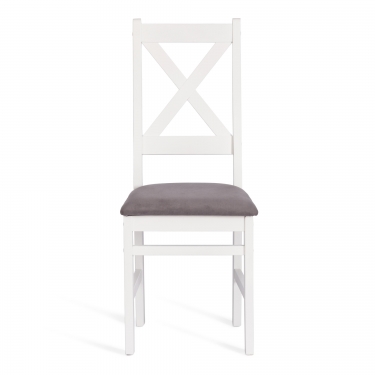 Стул Tetchair CROSSMAN комплект NEW, Многослойный березовый шпон, 41х40х100 см, white/велюр темно-серый