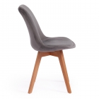 Стул Tetchair TULIP SOFT mod. 74 / 1 шт. в упаковке вельвет/дерево , 54 х 47 х 83 см , светло-серый HLR19/натуральный