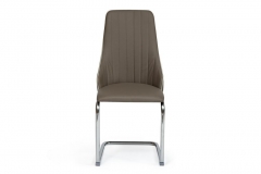 Стул Tetchair FRATELLI mod.8415 / 1 шт. в упаковке металл/экокожа/хром, 44х62х97х47см, пепельно-коричневый окантовка слон. кость