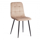 Стул Tetchair CHILLY mod. JSC-220 Велюр/металл , 44,5х52,5х88 см, Beige бежевый HLR8 / черный