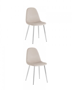 Комплект из двух стульев Stool Group Валенсия SN велюр бежевый хромированные ножки 2 шт