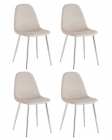 Комплект из четырех стульевм Stool Group Валенсия SN велюр бежевый хромированные ножки 4 шт