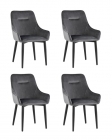Комплект из четырех стульев Stool Group Диана серый, обивка мебельный велюр