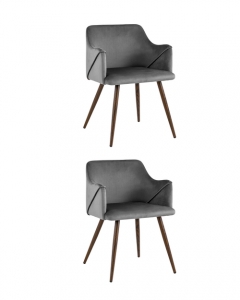 Комплект из двух стульев Stool Group Монарх NEW серый 2 шт. с подлокотниками