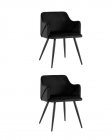 Комплект из двух стульев Stool Group Монарх NEW черный 2 шт. с подлокотниками