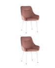 Комплект из двух стульев Stool Group Диана велюр пыльно-розовый ножки белые 2 шт