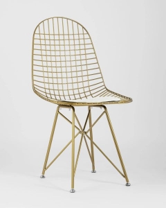 Стул обеденный Stool Group Eiffel золотой с белой подушкой 4 шт