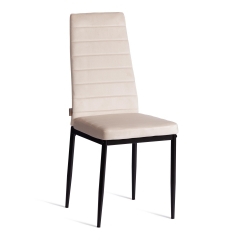 Стул Tetchair Easy mod. JSC02-1 металл, флок, 41 х 52 х 96 см, beige молочный HLR2 / черный