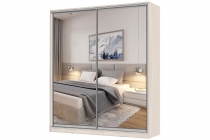 Шкаф-купе 2-х дверный Народная мебель Виктория 2000х584х2300, Белый 20ДЗДЗ-ППШШ-Б 310-1363