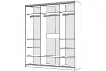 Шкаф-купе 2-х дверный Народная мебель Виктория 2000х584х2300, Белый 20ДЗДЗ-ШШПП-Б 310-1413