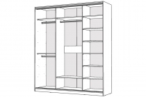 Шкаф-купе 2-х дверный Народная мебель Виктория 2000х584х2300, Белый 20ДЗДЗ-ЯПШШ-Б 310-1563