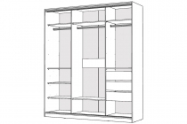 Шкаф-купе 2-х дверный Народная мебель Виктория 2000х584х2300, Белый 20ДЗДЗ-ЯЯПШ-Б 310-1813