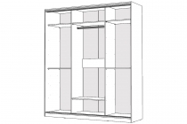 Шкаф-купе 3-х дверный Народная мебель Виктория 2000х584х2300, Белый 20ДЗДЗДЗ-ПППП-Б 310-2425