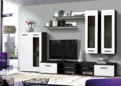 Набор мебели для гостиной Матрица Грация 1.1 МДФ глянец Венге/Белый