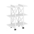 Стеллаж на колесных опорах - 3 полки Рива LOFT VR.L-MST.K-3.4V Металл белый Белый Бриллиант