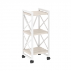 Стеллаж на колесных опорах - 3 полки Рива LOFT VR.L-MST.K-3.4 Металл белый Денвер светлый
