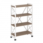 Стеллаж на колесных опорах - 4 полки Рива LOFT VR.L-MST.K-4.8 Металл белый Дуб Аризона