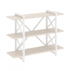 Стеллаж на регулируемых опорах - 3 полки Рива LOFT VR.L-MST.O-3.8V Металл белый Денвер светлый