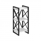 Стеллаж на регулируемых опорах - 3 полки Рива LOFT VR.L-MST.O-3.4 Металл черный Белый Бриллиант