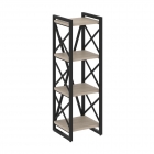 Стеллаж на регулируемых опорах - 4 полки Рива LOFT VR.L-MST.O-4.4 Металл черный Тиквуд светлый