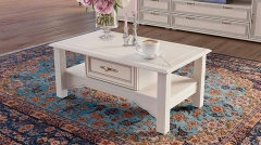 Стол журнальный Олмеко Сатурн-М03 Вудлайн кремовый Сандал белый