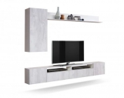 Шкаф многоцелевого назначения Олмеко Прага-2 Белый Бетон пайн