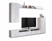 Шкаф многоцелевого назначения Олмеко Прага-3 Белый Бетон пайн