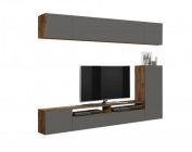 Шкаф многоцелевого назначения Олмеко Прага-5 Таксония Диамант серый